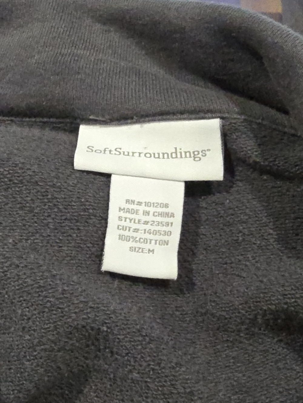 Soft Surroundings Gray Button-Front Distressed Military Jacket Sz M 100% Cotton - Picture 4 of 6
